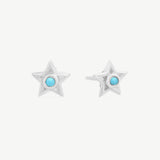 Tiny Star Studs in Turquoise