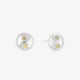 Ying Yang Studs in Moonstone/Opal