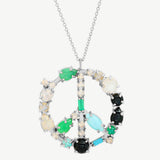 Mosaic Peace Necklace in Mermaid Palette