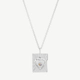 Lace Heart Necklace in Moonstone