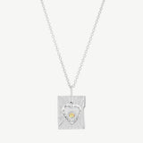 Lace Heart Necklace in Opal