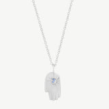 Hamsa Necklace in Moonstone