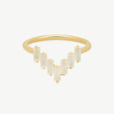 Chevron Ring in Moonstone