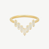 Chevron Ring in Moonstone