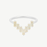 Chevron Ring in Moonstone