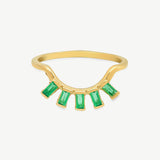 Eyelash Ring in Green Onyx