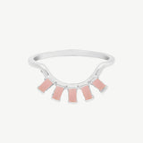 Eyelash Ring in Pink Opal