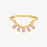 Eyelash Ring in Pink Opal