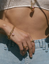Hidden Star Charm in Pink Opal