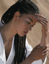 Single Cobble Hoops in White Moonstone