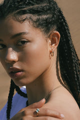 Single Cobble Hoops in White Moonstone