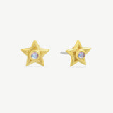 Tiny Star Studs in Moonstone