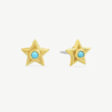 Tiny Star Studs in Turquoise
