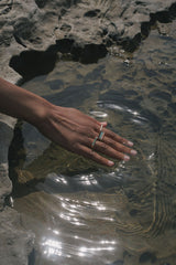 Cha Cha Ring in Turquoise + Black Spinel