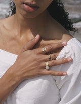 Fortune Teller Ring in White Moonstone