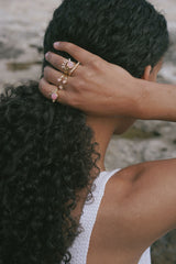 Hidden Star Ring in Pink Opal + Opal