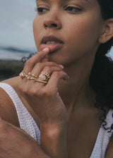 Cha Cha Ring in Pink Opal + Opal