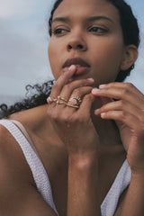 Hidden Star Ring in Pink Opal + Opal