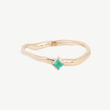 Single Cobble Ring in Green Onyx