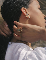 Dot Earcuff in Black Spinel