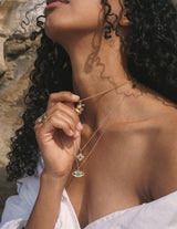Compass Necklace in Iolite/Opal