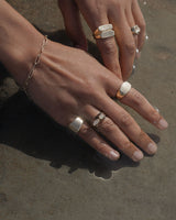Chunky Signet in Moonstone and Opal