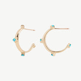 Multi Cobble Hoops in Turquoise