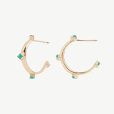 Multi Cobble Hoops in Green Onyx