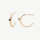 Single Cobble Hoops in Black Onyx