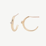 Single Cobble Hoops in White Moonstone