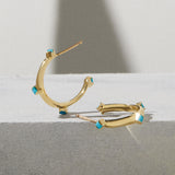 Multi Cobble Hoops in Turquoise
