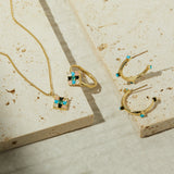 Multi Cobble Hoops in Pink Opal
