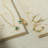 Multi Cobble Hoops in Green Onyx