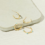 Single Cobble Hoops in White Moonstone