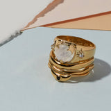 Crescent Ring in Black Spinel