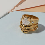 Crescent Ring in Black Spinel