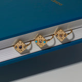 Compass Ring in Iolite/Opal
