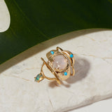 Luna Signet in Moonstone/Turquoise