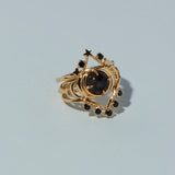 Cleo Ring in Black Spinel - Ready to Ship