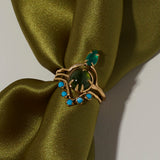 Fortune Teller Ring in Green Serpentine