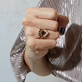 Chevron Ring in Pink Opal