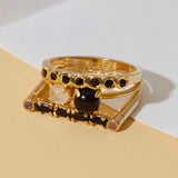 Cha Cha Ring in Black Onyx + Black Opal