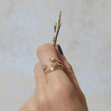 Triple Twisted Claw Ring with Stone in Opal