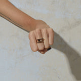 Cha Cha Ring in Black Onyx + Black Opal