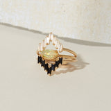Chevron Ring in Moonstone