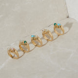 Chunky Signet in Green Onyx and Turquoise