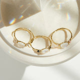 Mona Ring in Moonstone + Black Spinel