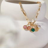 Flame Charm in Peach Moonstone