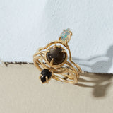 Fortune Teller Ring in Black Moonstone