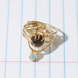 Fortune Teller Ring in Black Moonstone